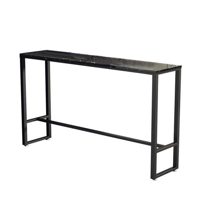Industrial Style Rectangle Bar Table Faux Marble Bar-Height Bar Dining Table