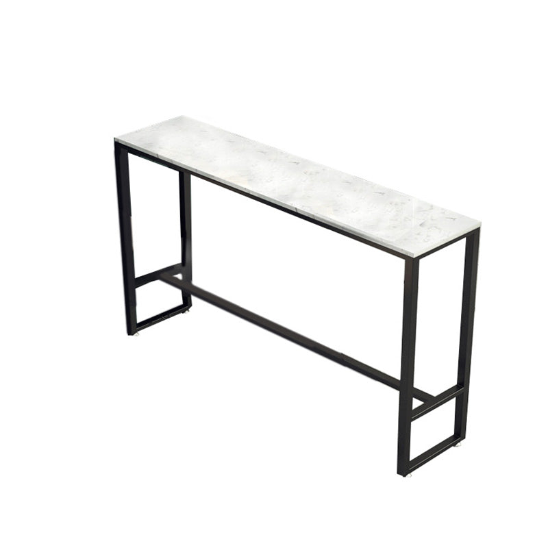 Industrial Style Rectangle Bar Table Faux Marble Bar-Height Bar Dining Table