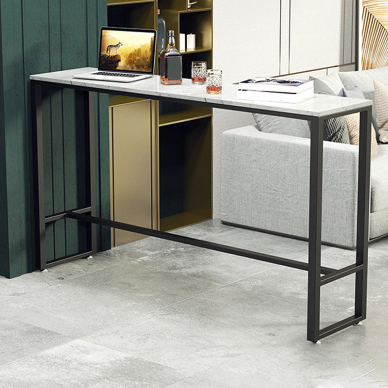 Industrial Style Rectangle Bar Table Faux Marble Bar-Height Bar Dining Table