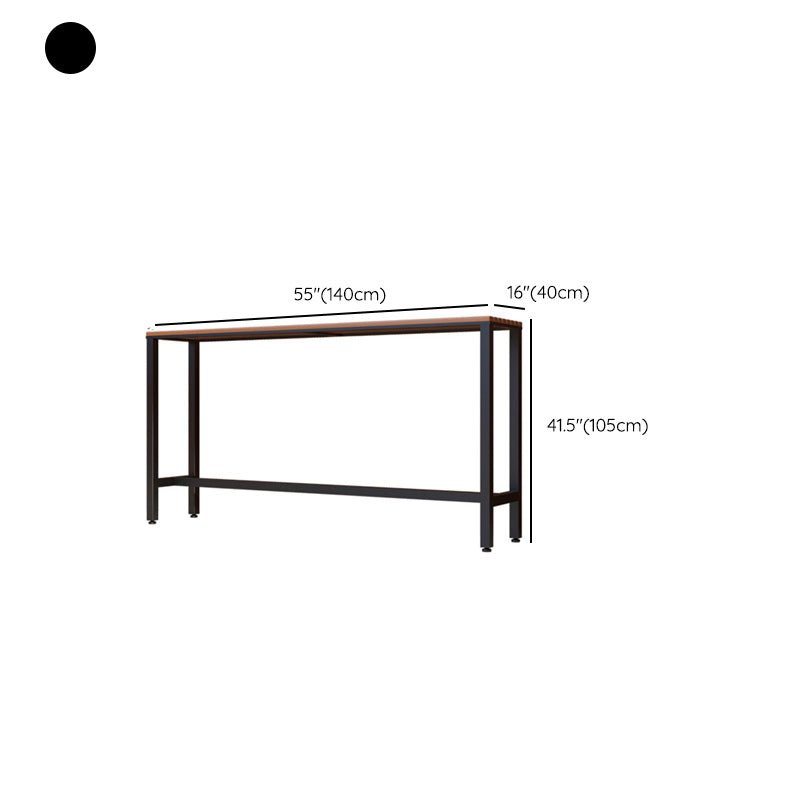 Industrial Bar Height Table Rectangular Bar Table with Metal Base