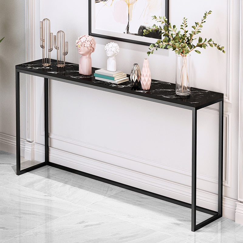 Modern Rectangle Console Sofa Table 33.46-inch Tall Accent Table with 1 Shelf