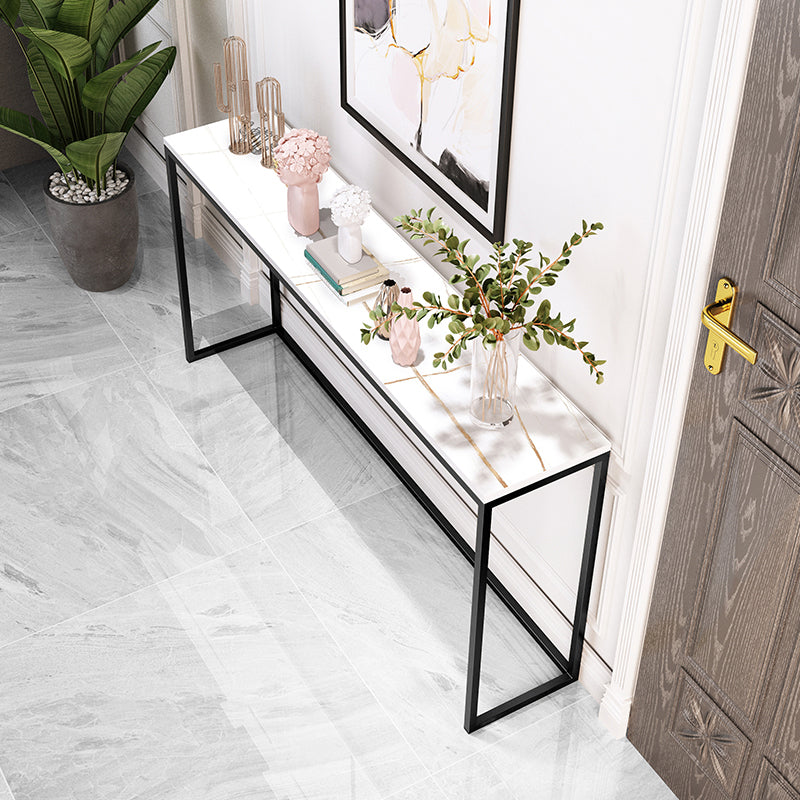 Modern Rectangle Console Sofa Table 33.46-inch Tall Accent Table with 1 Shelf