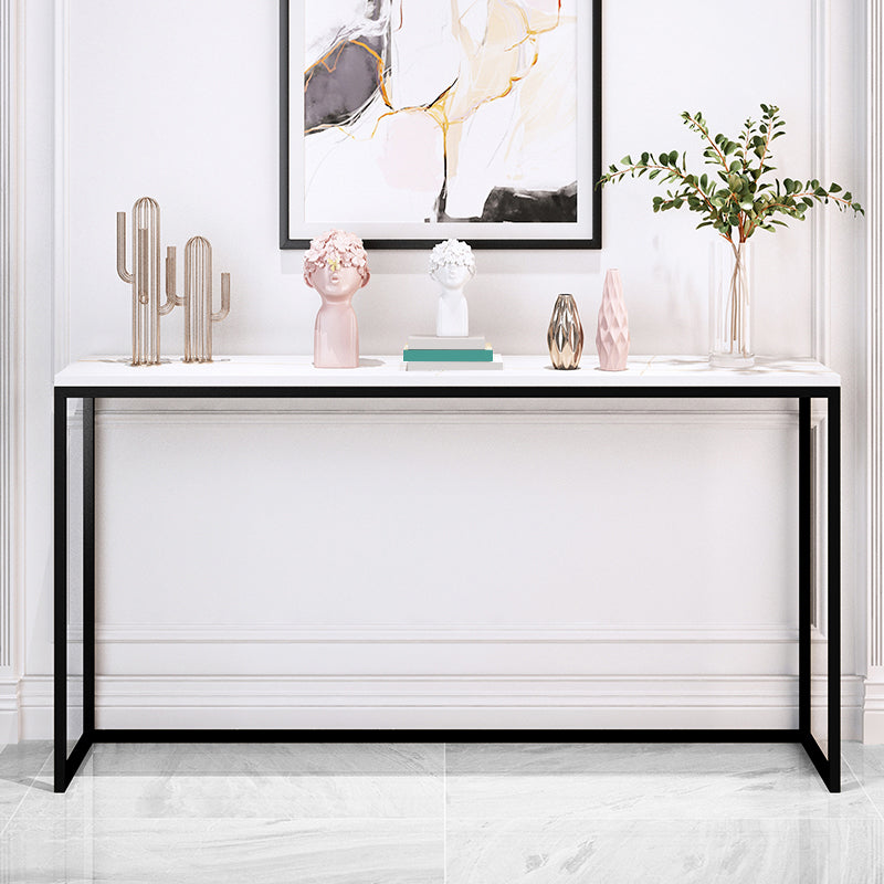 Modern Rectangle Console Sofa Table 33.46-inch Tall Accent Table with 1 Shelf