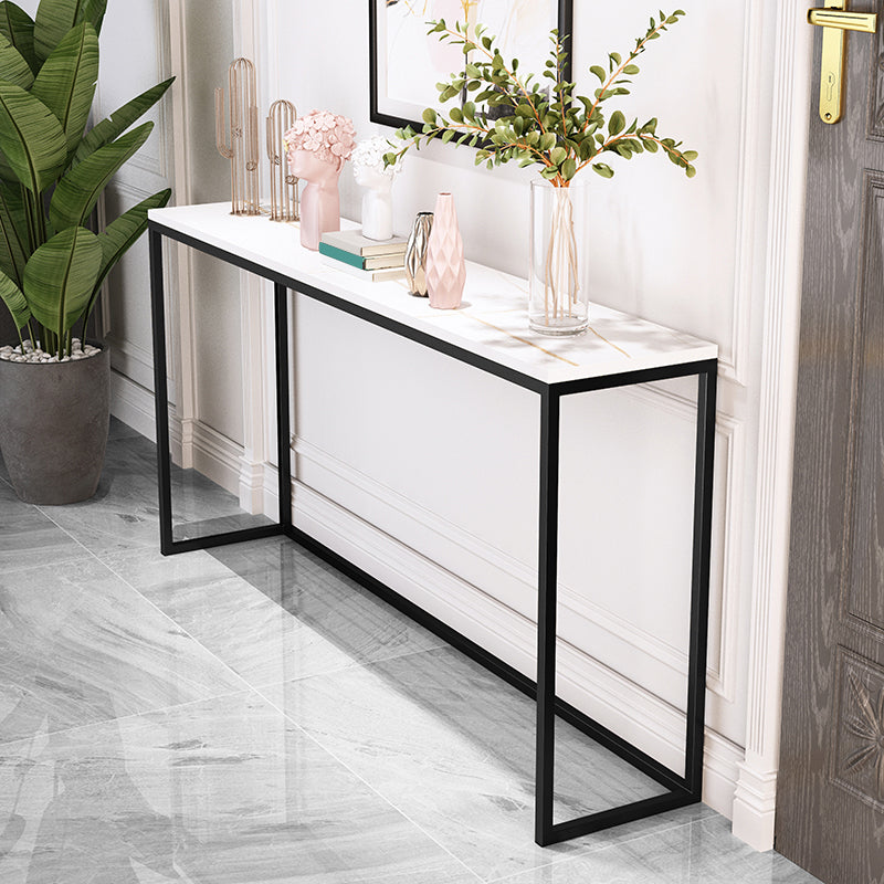 Modern Rectangle Console Sofa Table 33.46-inch Tall Accent Table with 1 Shelf