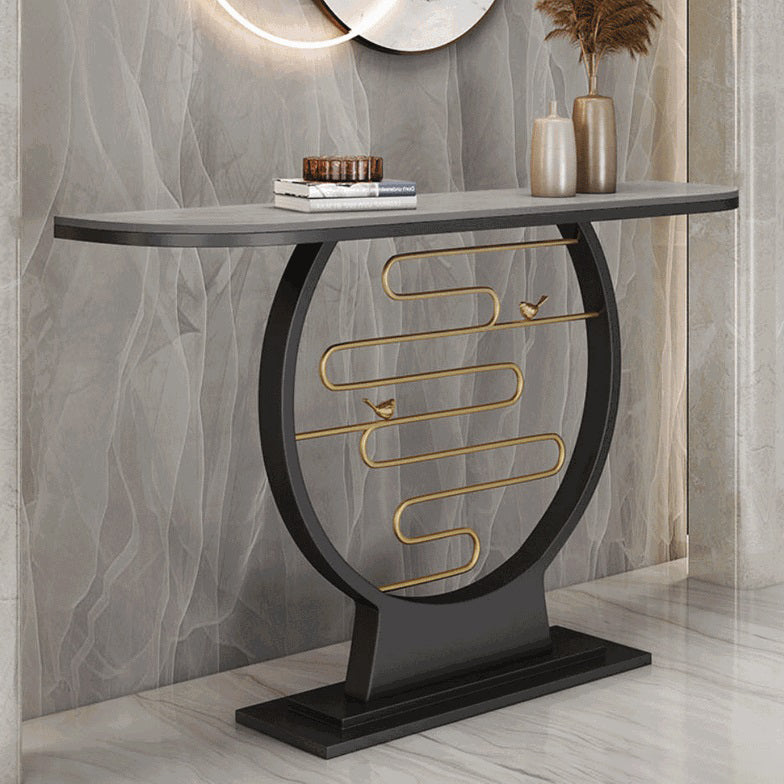 Stone Modern Console Table 31.5" Tall 1-shelf Accent Table for Hall