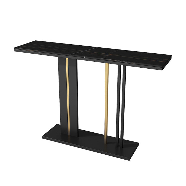 Modern Rectangle Console Table 31.5" Tall Stone Accent Table for Hall