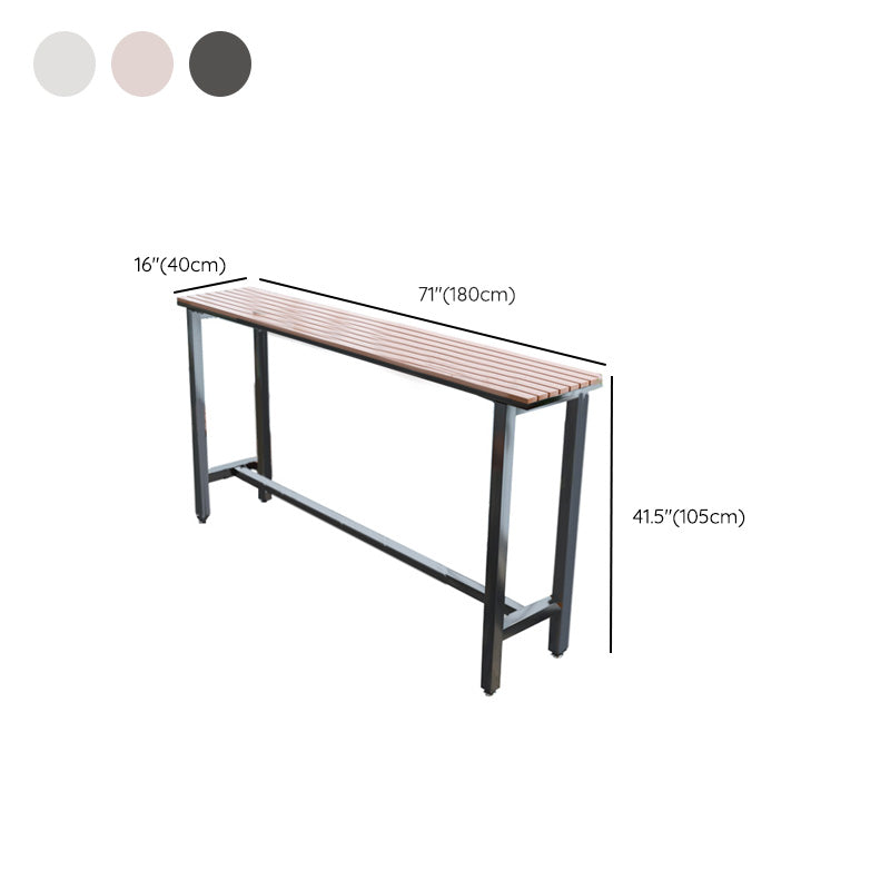 Modern Bar Height Table Rectangular Bar Table with Metal Base
