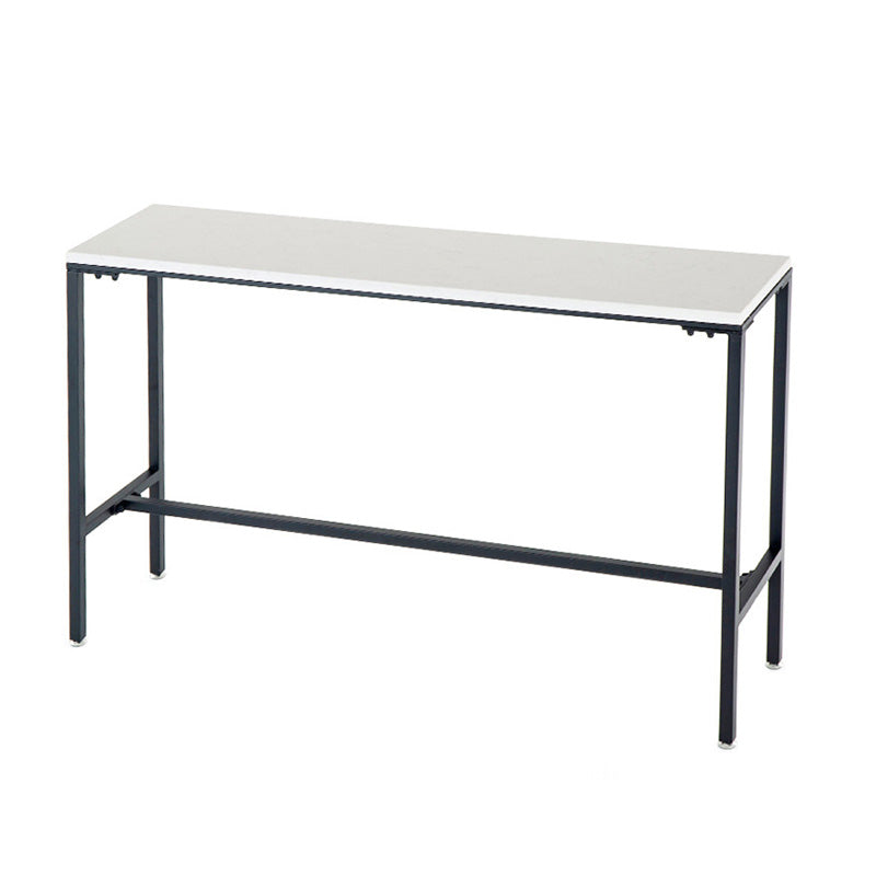 Industrial Bar Height Table White Faux Marble Top Bistro Pub Table for Patio Use