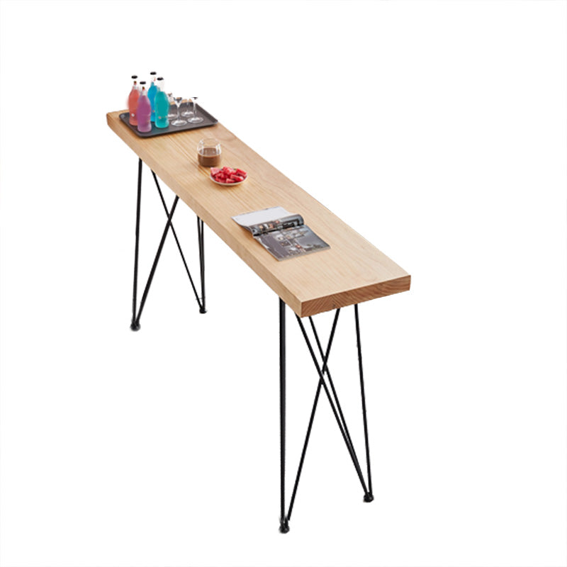 Modern Bar-height Table Solid Wood Top Bistro Pub Table with Four Legs