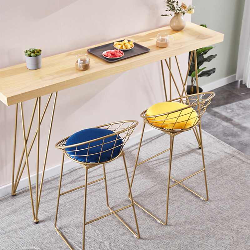 Modern Bar-height Table Solid Wood Top Bistro Pub Table with Four Legs