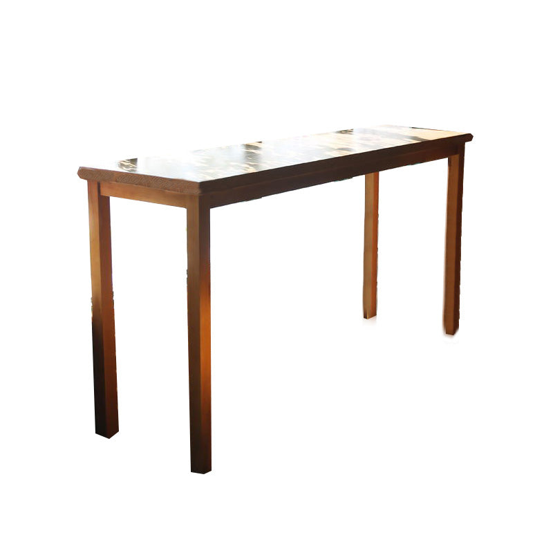 Modern Bar Height Table Solid Wood Top Bistro Pub Table with Wood Legs