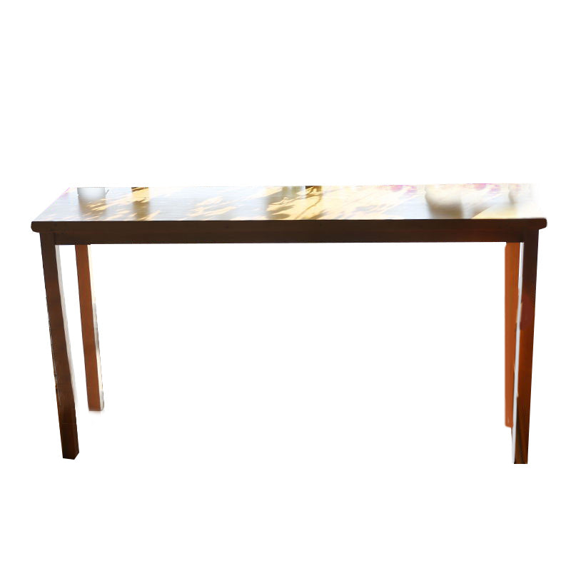 Modern Bar Height Table Solid Wood Top Bistro Pub Table with Wood Legs