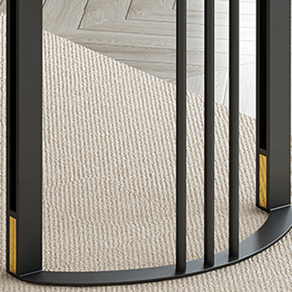 Industrial Half-Circle Office Desk Antique Finish Computer Desk with Metal Legs