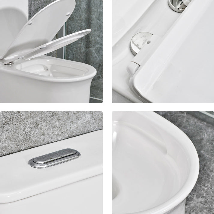 Modern White Flush Toilet Ceramic Elong One-Piece Toilet with Slow Close Seat