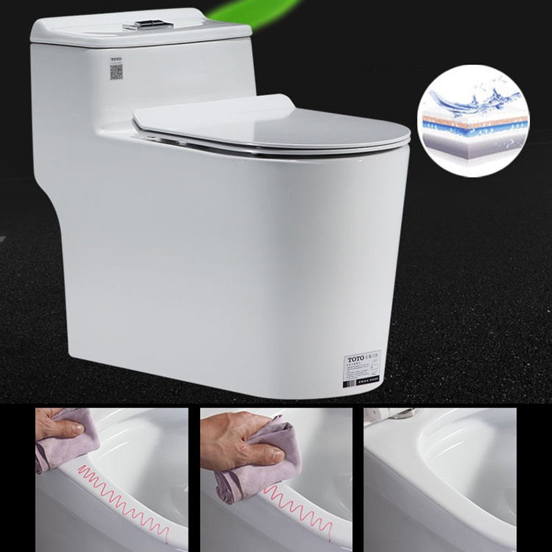 Siphon Jet Porcelain Toilet Bowl One-Piece Toilet Floor Mounted Urine Toilet