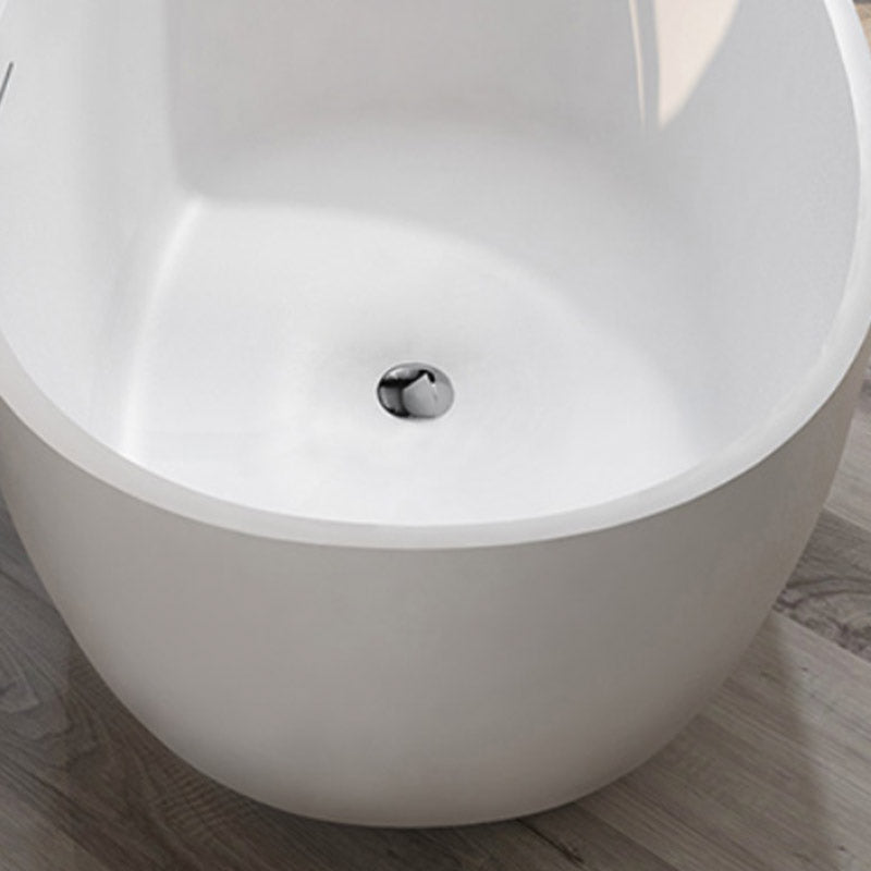 Modern Ellipse Stone Bathtub Freestand Soaking Bathtub with Drain Bath Tub
