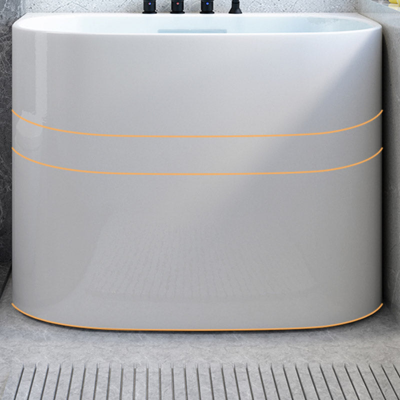 Modern Corner White Acrylic Bathtub Back to Wall with Drain Bath Tub