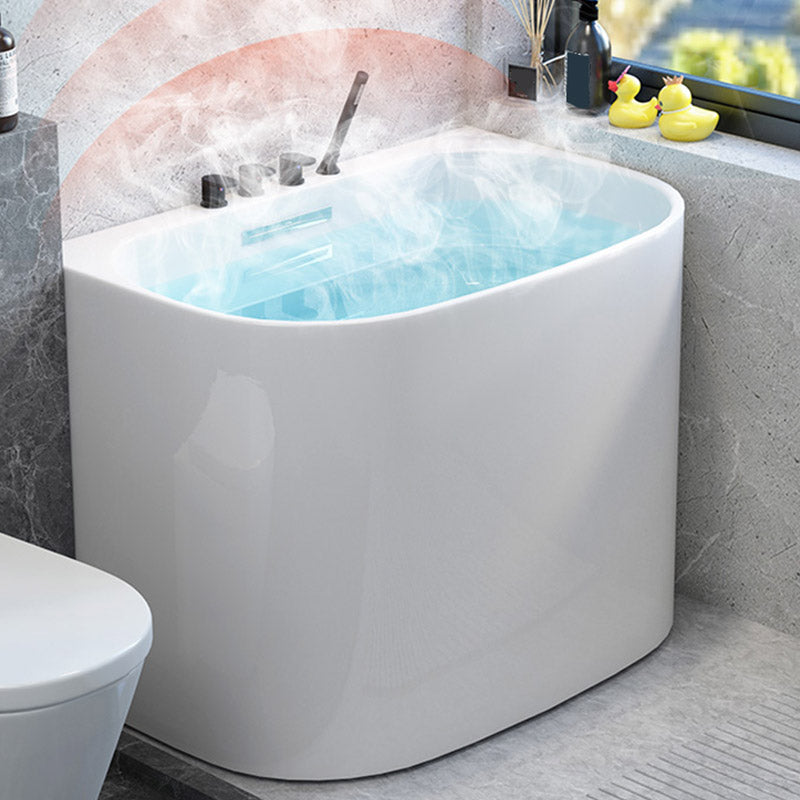 Modern Corner White Acrylic Bathtub Back to Wall with Drain Bath Tub