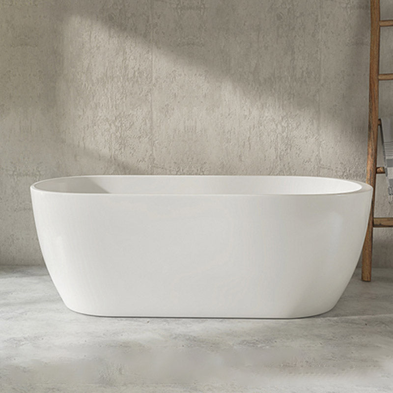 Modern Acrylic Oval Bathtub Freestanding Soaking Bathtub with Drain Bath Tub