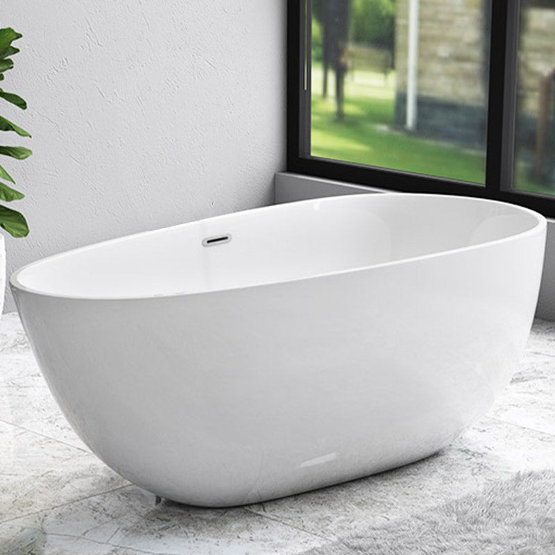 Modern Acrylic Bathtub Freestanding Soaking Bathtub with Drain Bath Tub