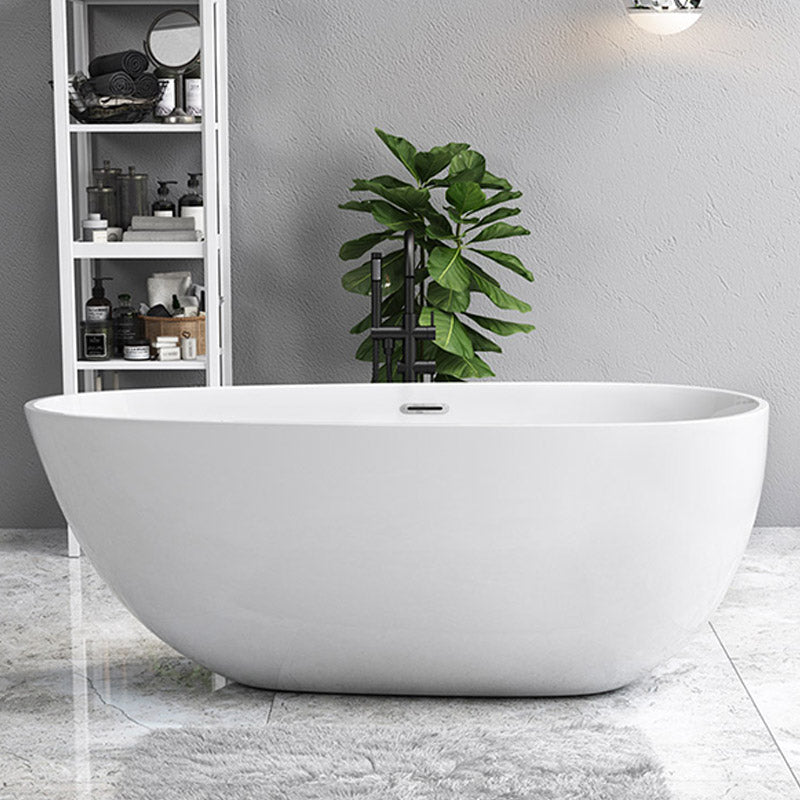 Modern Acrylic Bathtub Freestanding Soaking Bathtub with Drain Bath Tub