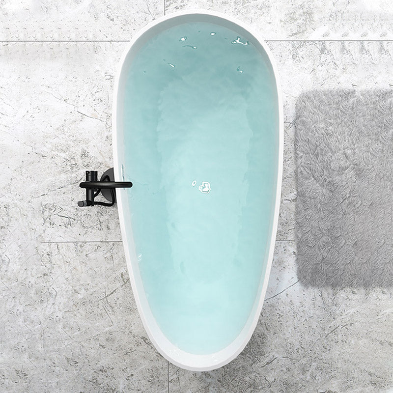 Modern Acrylic Bathtub Freestanding Soaking Bathtub with Drain Bath Tub