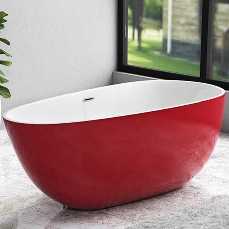 Modern Acrylic Bathtub Freestanding Soaking Bathtub with Drain Bath Tub