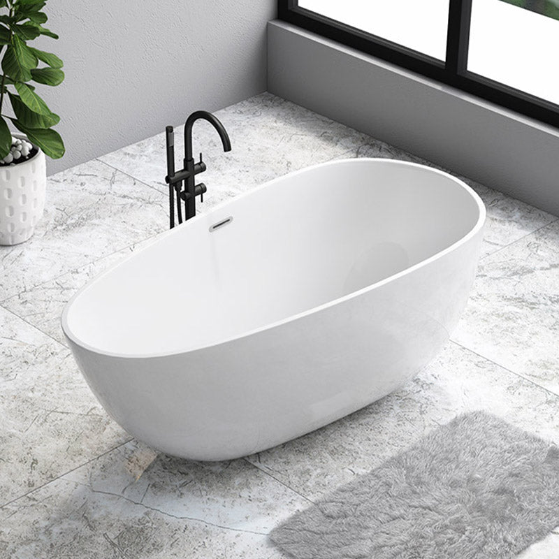 Modern Acrylic Bathtub Freestanding Soaking Bathtub with Drain Bath Tub