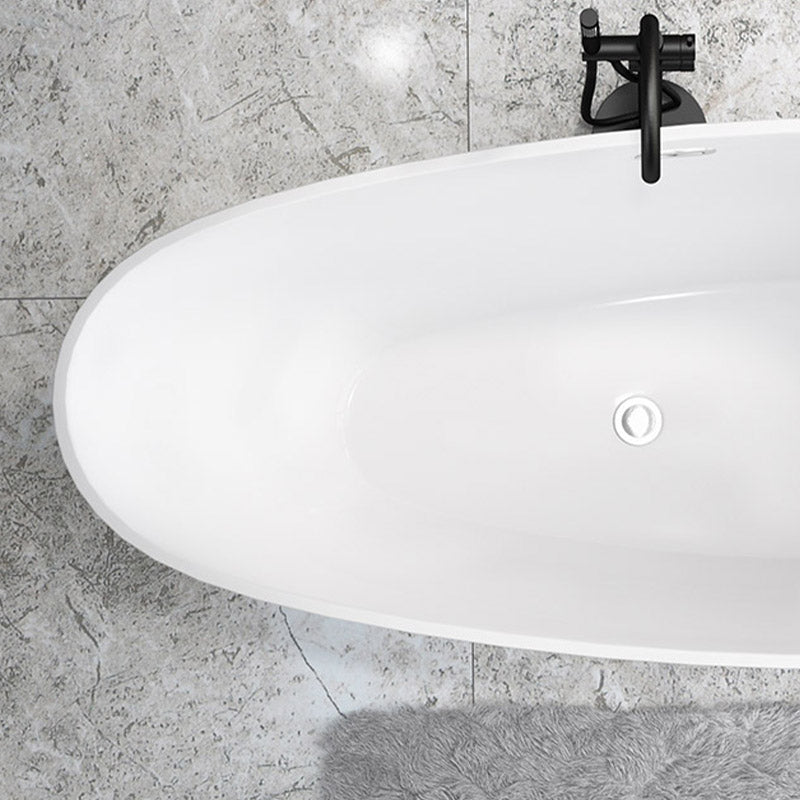 Modern Acrylic Bathtub Freestanding Soaking Bathtub with Drain Bath Tub