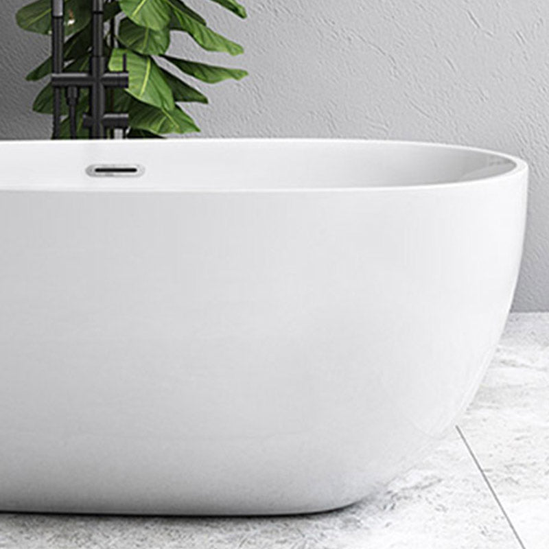 Modern Acrylic Bathtub Freestanding Soaking Bathtub with Drain Bath Tub