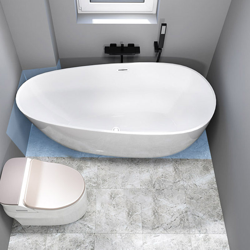 Modern Acrylic Bathtub Freestanding Soaking Bathtub with Drain Bath Tub