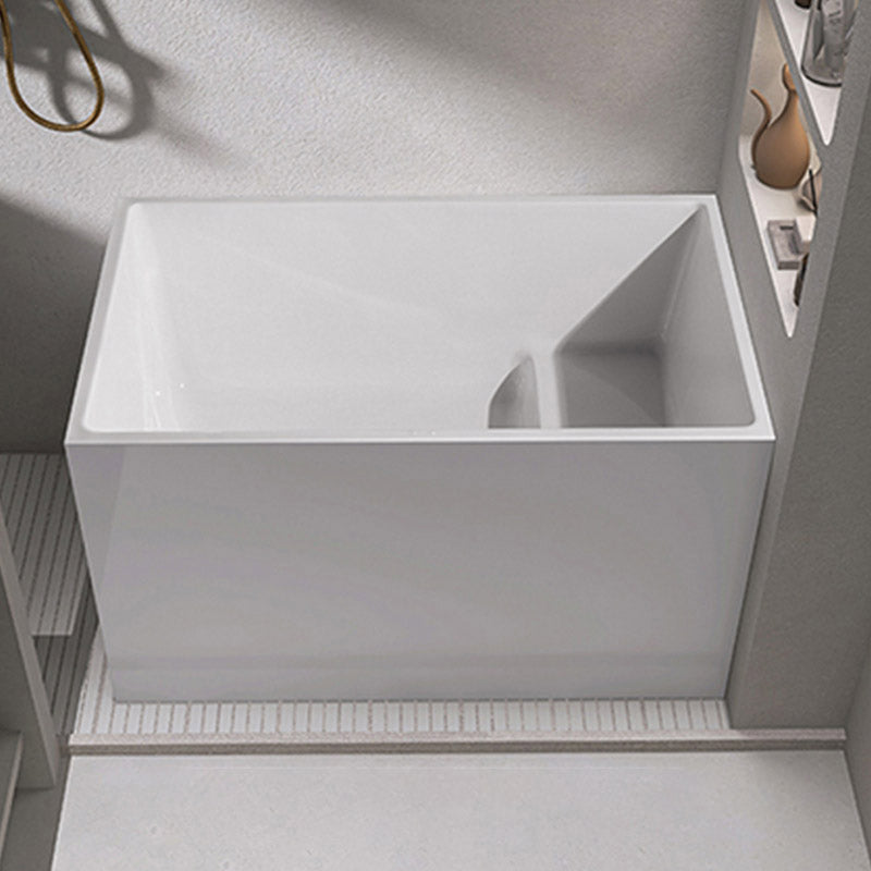 Modern Corner White Acrylic Bathtub Rectangle with Drain Bath Tub for Bathroom