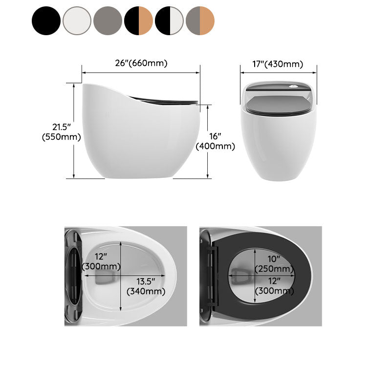 Concealed Tank Flush Toilet Modern Floor Mount One-Piece Toilet with Slow Close Seat
