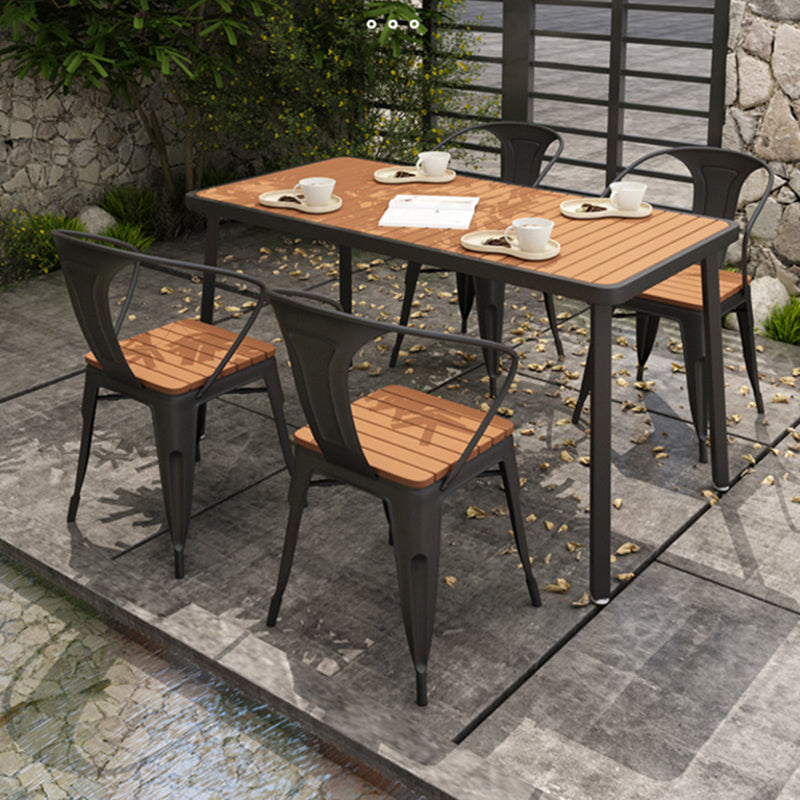 Industrial Style 1/2/5 Pieces Dining Set Reclaimed Wood Dining Table Set for Outdoor