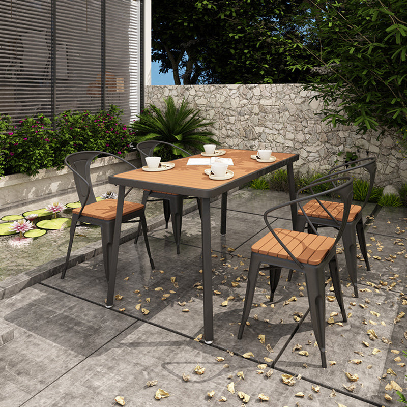 Industrial Style 1/2/5 Pieces Dining Set Reclaimed Wood Dining Table Set for Outdoor