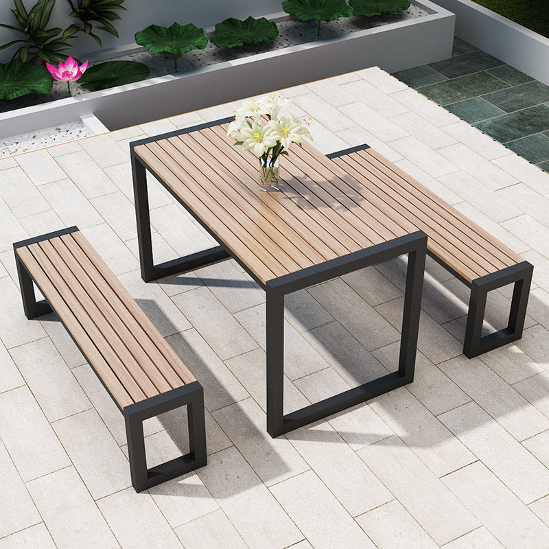 Industrial Style 1/3 Piece Dining Set Reclaimed Wood Dining Table Set for Outdoor