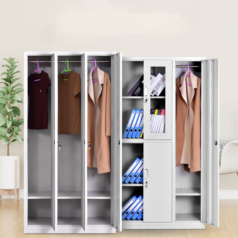 Bathroom Hinged Door Storage Cabinet Metal Modern Grey Cabinet