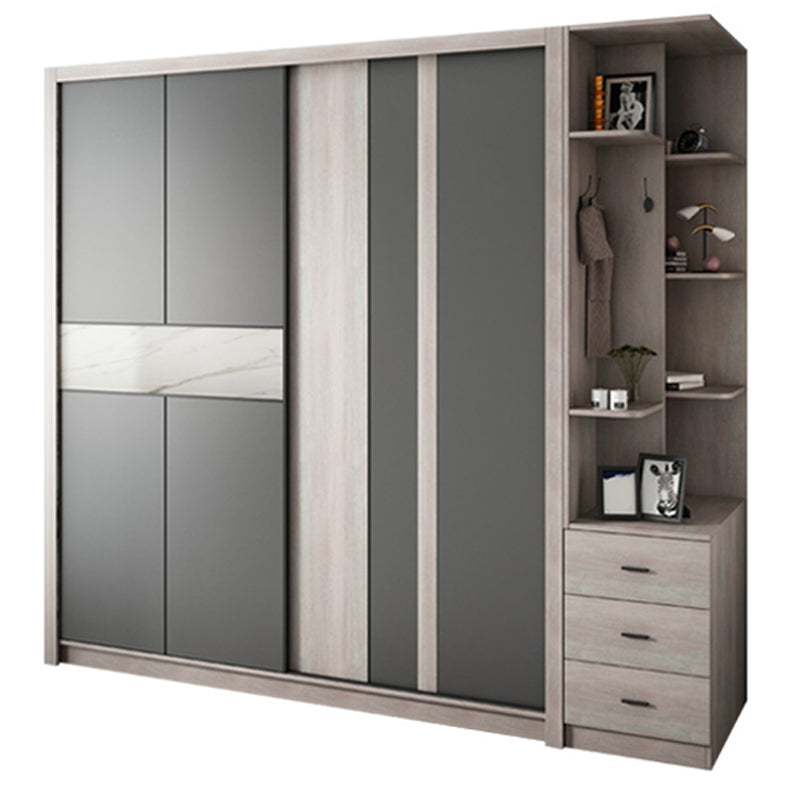 Sliding Wardrobe Closet with Shelves Modern Wardrobe Armoire