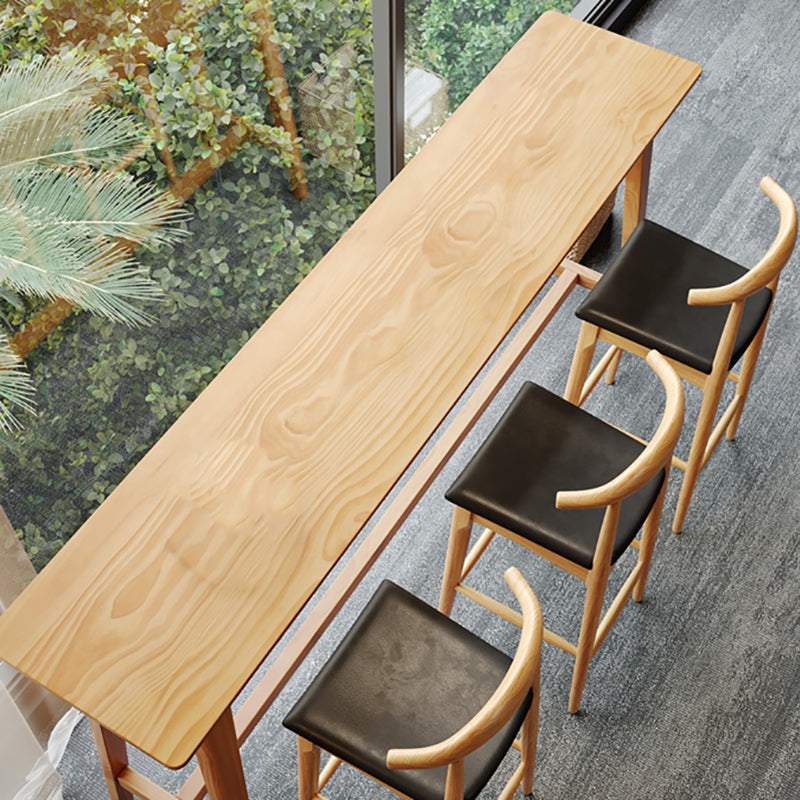 1/4 Pieces Table and Stool Set Modern Solid Wood Pub Dining Set