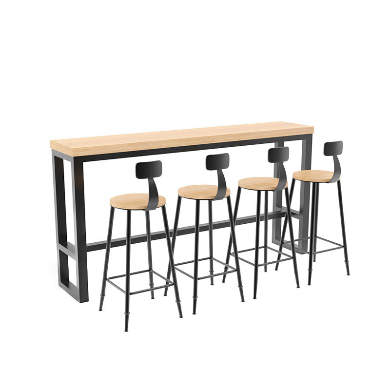 Industrial Bar Stool and Table Set 1/5 Pieces Pub Dining Set