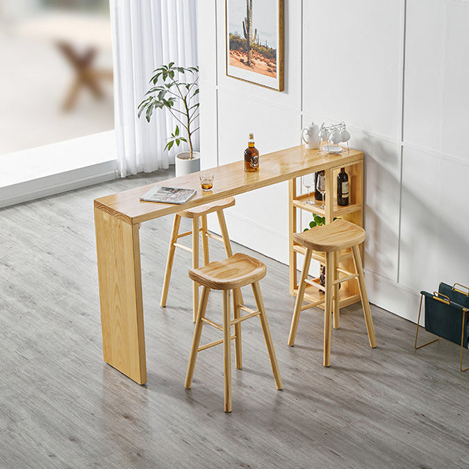 Glam Style 1/2/4 Pieces Bar Table Set Rectangle Bar Table with Wood Stools