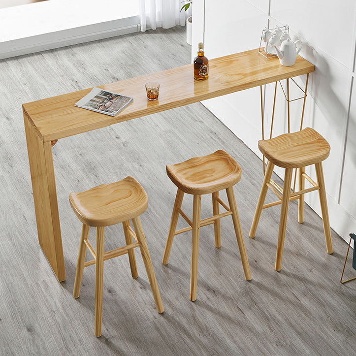 Glam Style 1/2/4 Pieces Bar Table Set Rectangle Bar Table with Wood Stools
