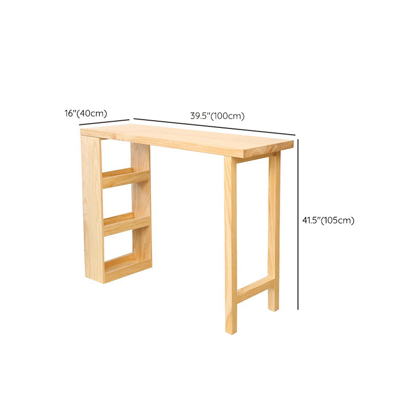 Modern 1/2/3 Pieces Bar Table Set Rectangle Wood Counter Table with High Stools for Cafe