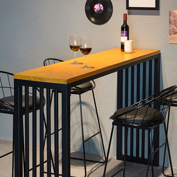 Industrial Style 1/2/5 Pieces Bar Table Set Rectangle Bar Table with High Stools