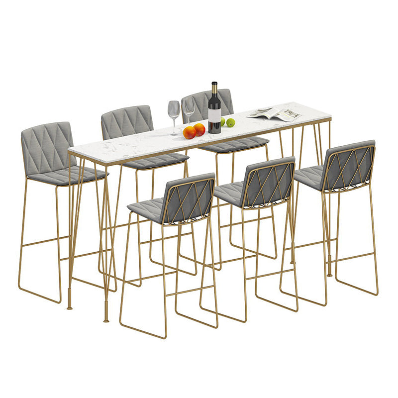 1/4/7 Pieces Bar Stool and Table Set Rectangular Bar Table Set