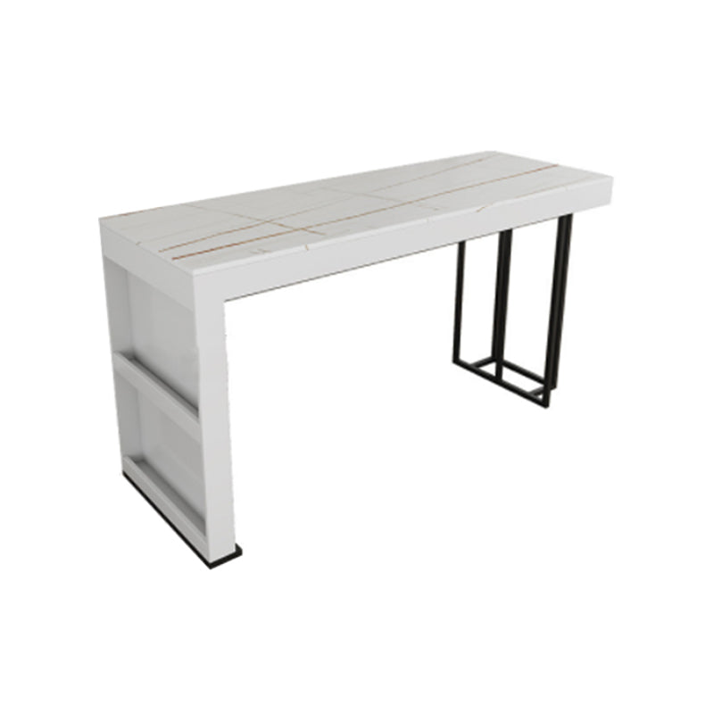 Glam 1/3/4 Pieces Bar Table Set Rectangle Bar Table with Metal High Stools