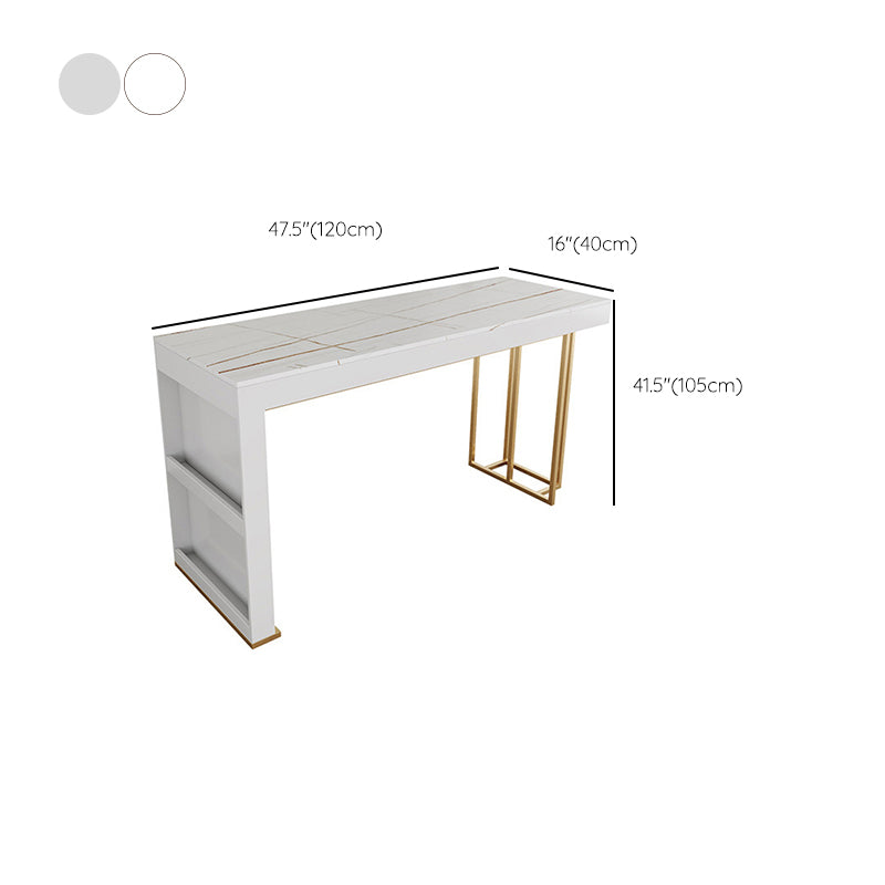 Glam 1/3/4 Pieces Bar Table Set Rectangle Bar Table with Metal High Stools