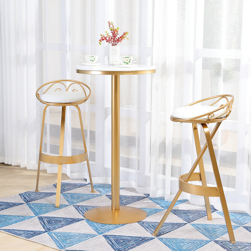 1/3 Pieces Bar Stool and Table Modern Style Round Pub Table Set