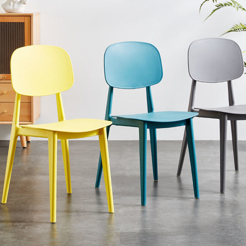 Contemporary Kitchen Dining Side Chair Open Back Plastic Chair