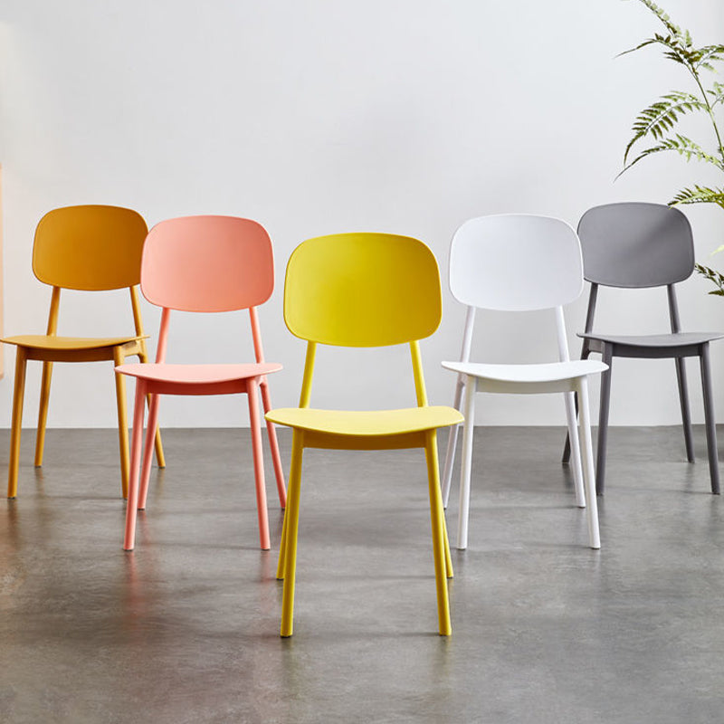 Contemporary Kitchen Dining Side Chair Open Back Plastic Chair